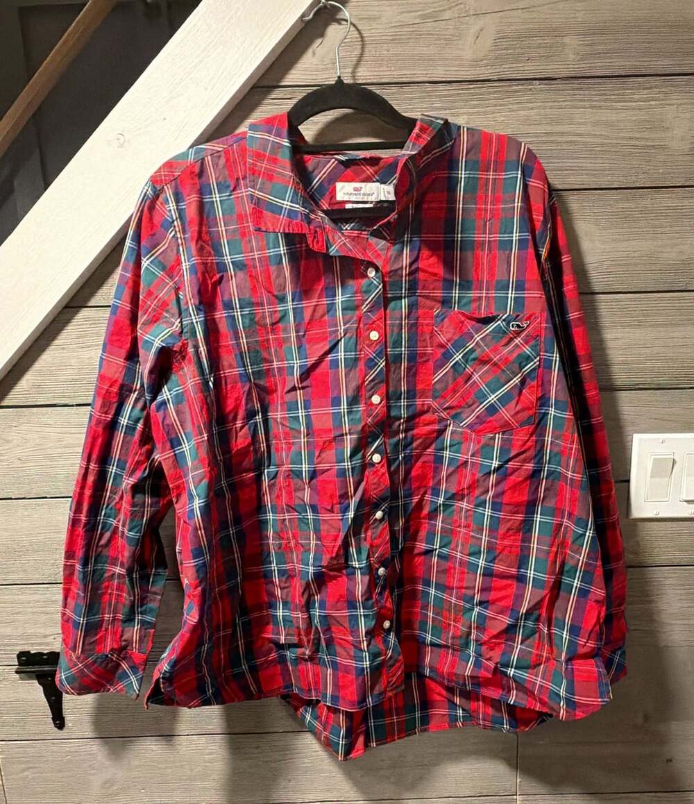 vineyard vines Plaid Relaxed Chillmark Button Down Shirt Size 22